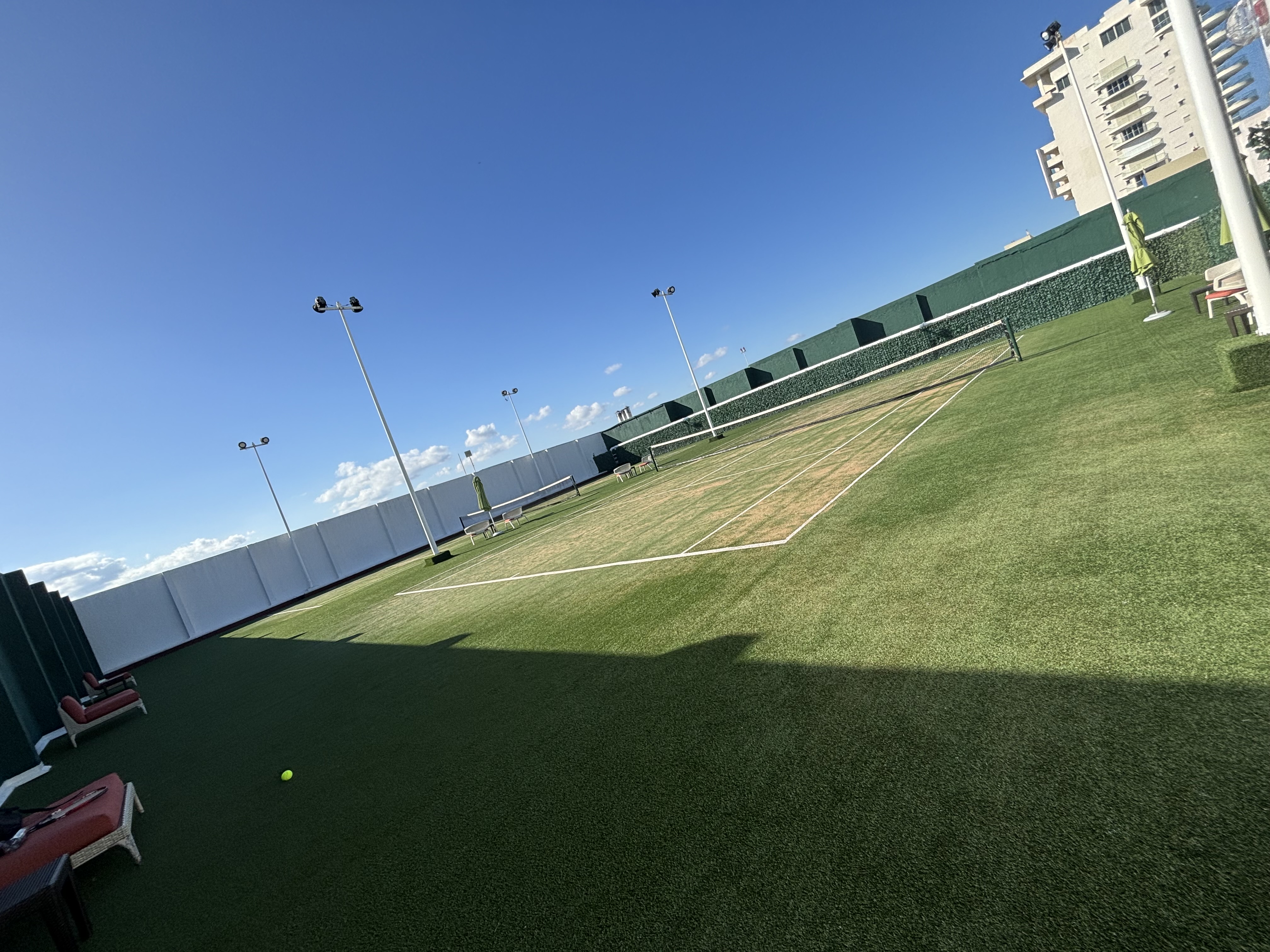 The first grass courts I've played at; this picture is taken by me on a 2024 vacation at Cancun